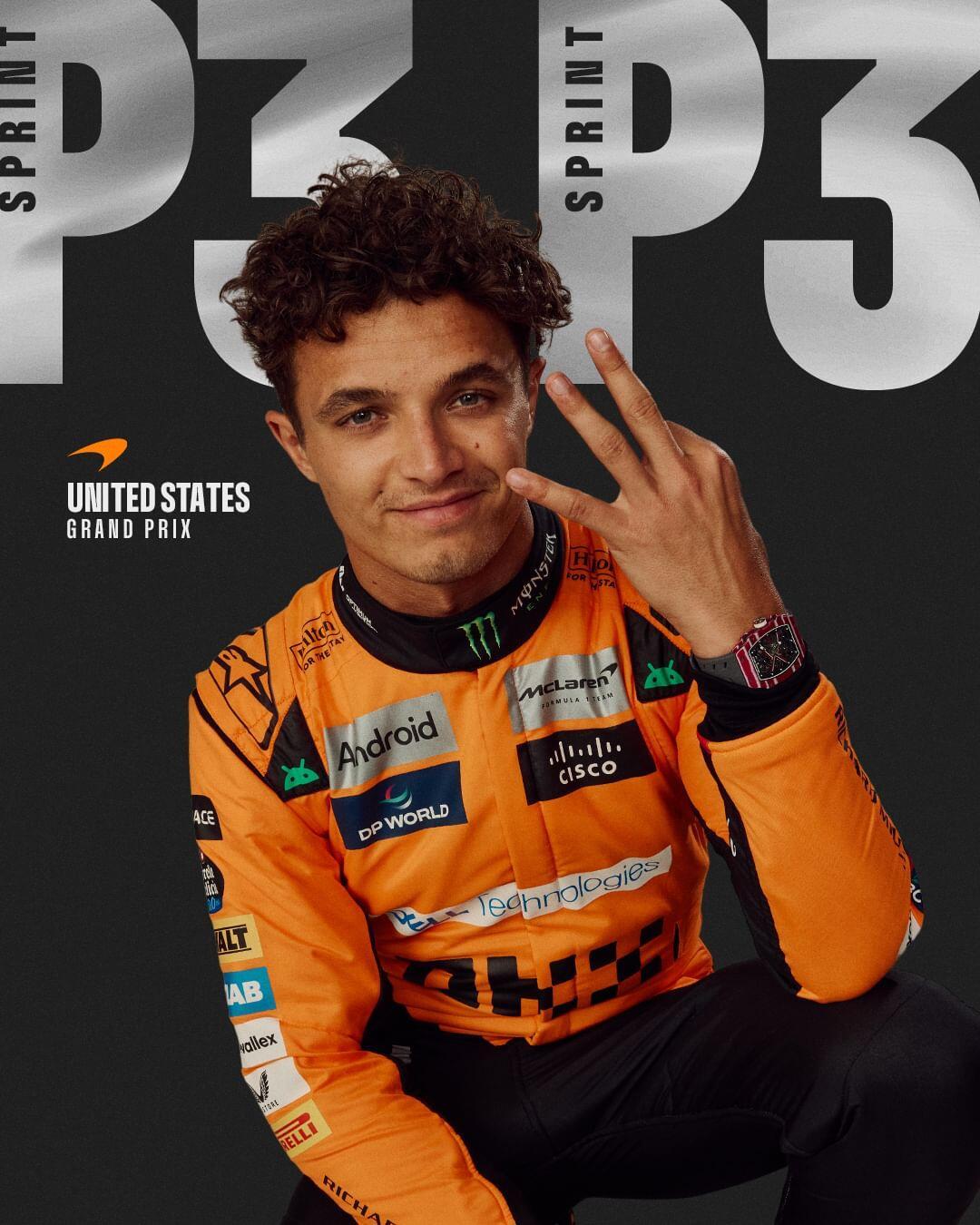 F1美国大奖赛，诺里斯杆位闪耀的瞬间