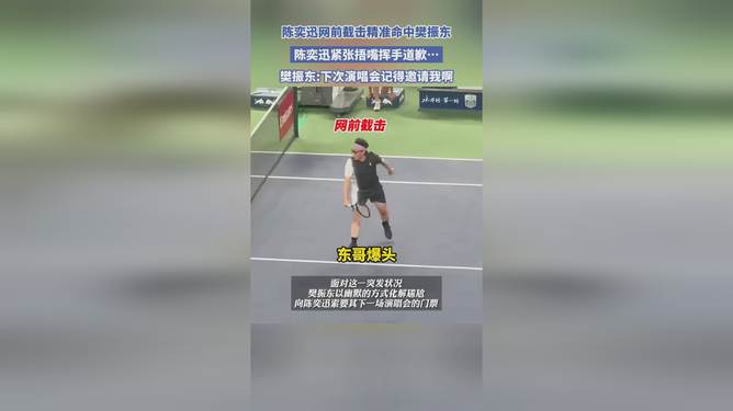 陈奕迅与樊振东，技术与战术的较量——网前截击精准命中瞬间