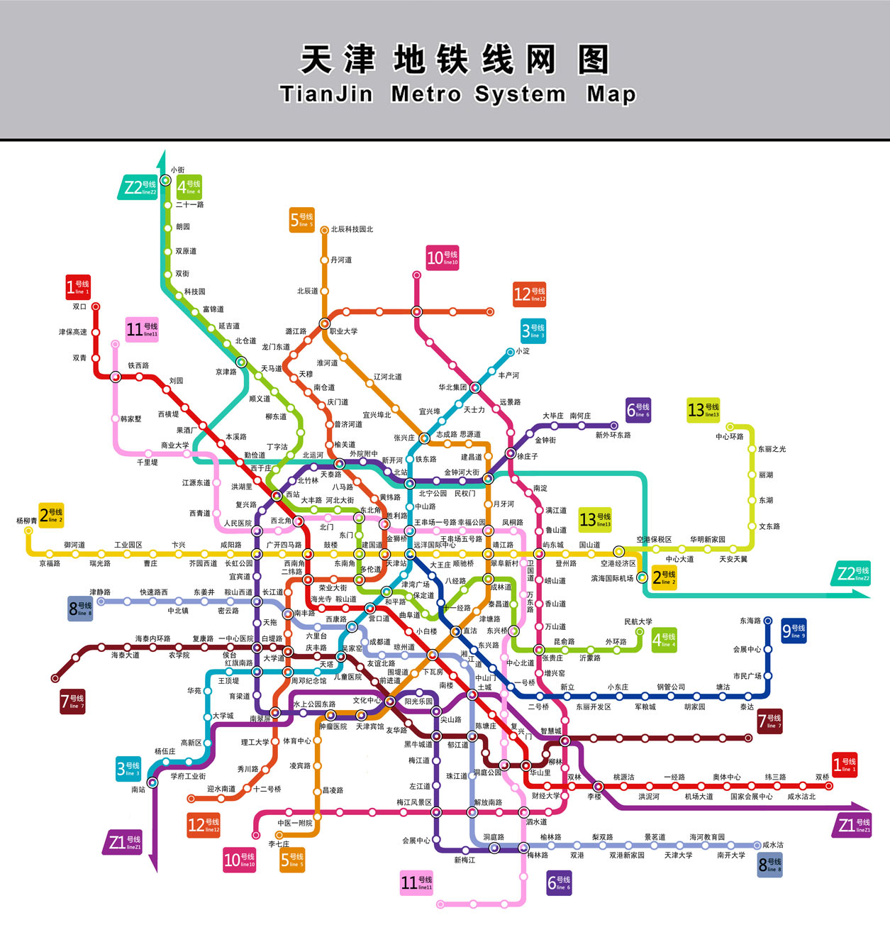 天津地铁最新规划图
